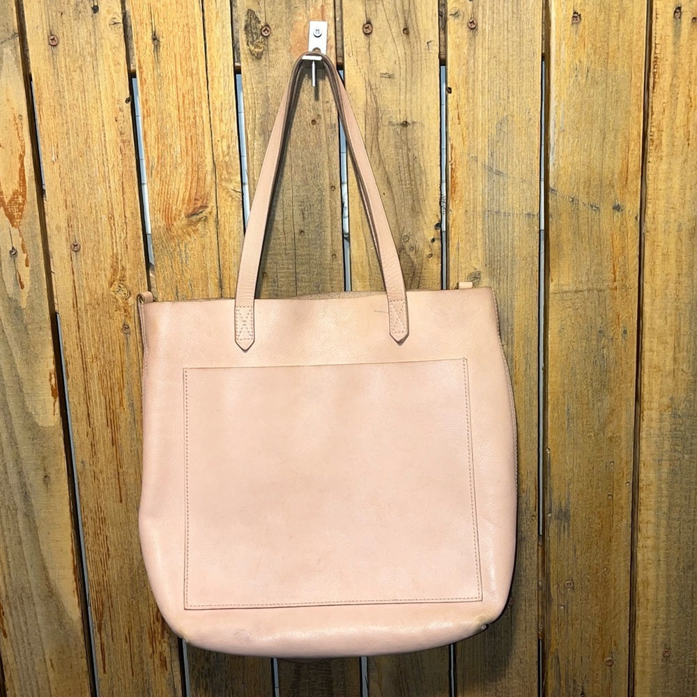 Madewell Pink Leather Tote Bag